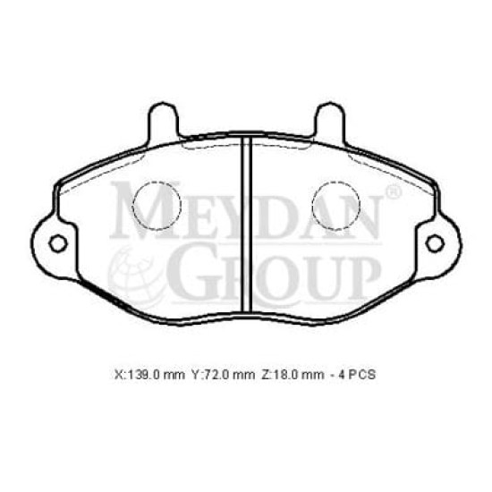 FORD TRANSIT- T15- 96/02; ÖN FREN BALATASI T15 (DİSK) (138,8X71,70X18) (BRAMAX) - Yedek Parça | Parça Dükkanda
