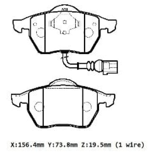AUDI A3- 97/03; ÖN FREN BALATASI 1,8T/1,9TDI (1KABLOLU)(DİSK)(156,4X73,8X19,5)(BRAMAX) - Yedek Parça | Parça Dükkanda