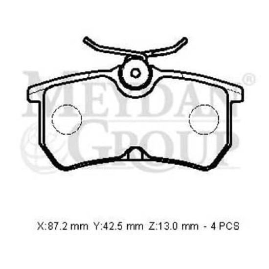 FORD FOCUS- SD/HB- 05/07; ARKA FREN BALATASI 1,4/1,6/1,8/2,0 (DİSK) (87,2X42,5X13) (BRAMAX) - Yedek Parça | Parça Dükkanda