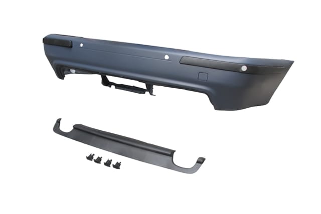 BMW 5 SERI- E39- 01/03; ARKA TAMPON ASTARLI (SEN.YUVALI/KARLIKLI/BANTLI)(ÇİFT EGZ D./ÇEK.KAPAKLI)M5
