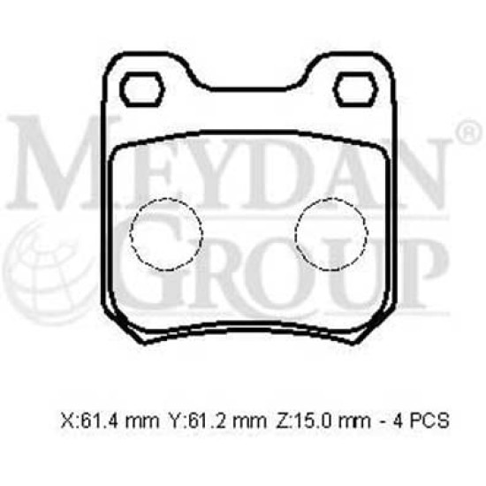 OPEL VECTRA- B- 99/02; ARKA FREN BALATASI (KABLOSUZ)(DİSK) (61,4X61,2X15) (BRAMAX)