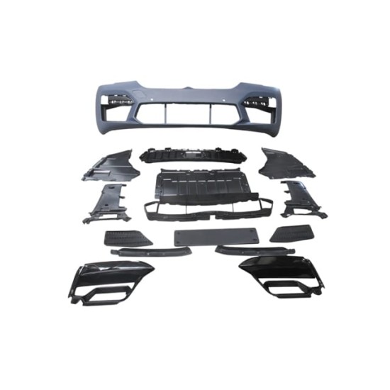 BMW 5 SERI- G30- 20/22; ÖN TAMPON GRİ (IZGARALI/SİS KAPAKLI/SENSÖR DELİKLİ) (F90/M5/LCI)