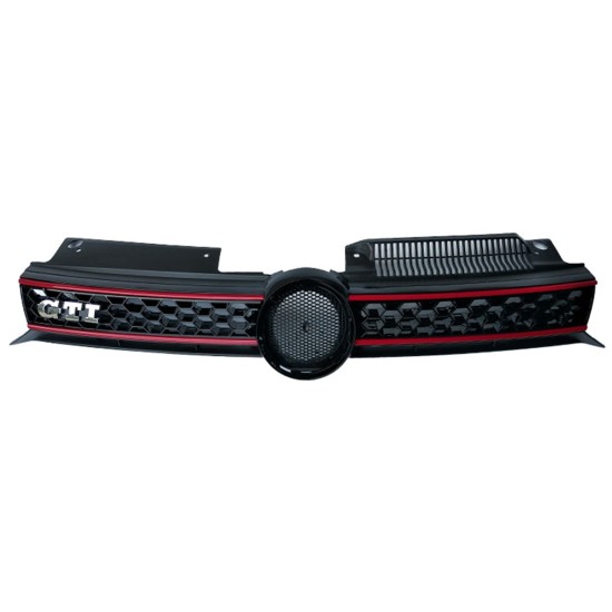 ÖN PANJUR ÇİFT KIRMIZI ÇİZGİLİ MAT SİYAH+GTI YAZI+ARMASIZ GOLF 6 2009-2013 - Yedek Parça | Parça Dükkanda