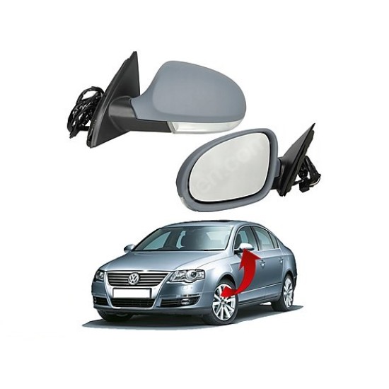 AYNA KOMPLE SOL ÇEVRE AYDINLATMALI  PASSAT 2005-2011 - Yedek Parça | Parça Dükkanda