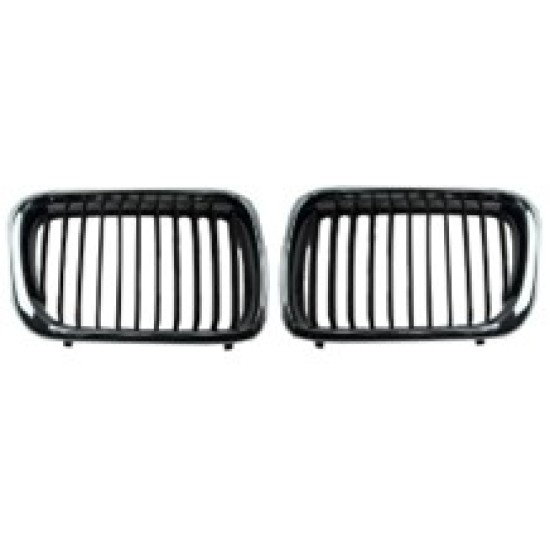 ÖN PANJUR BÖBREK MAT SİYAH KROM ÇERÇEVE SET  BMW E36 1997-1999 - Yedek Parça | Parça Dükkanda